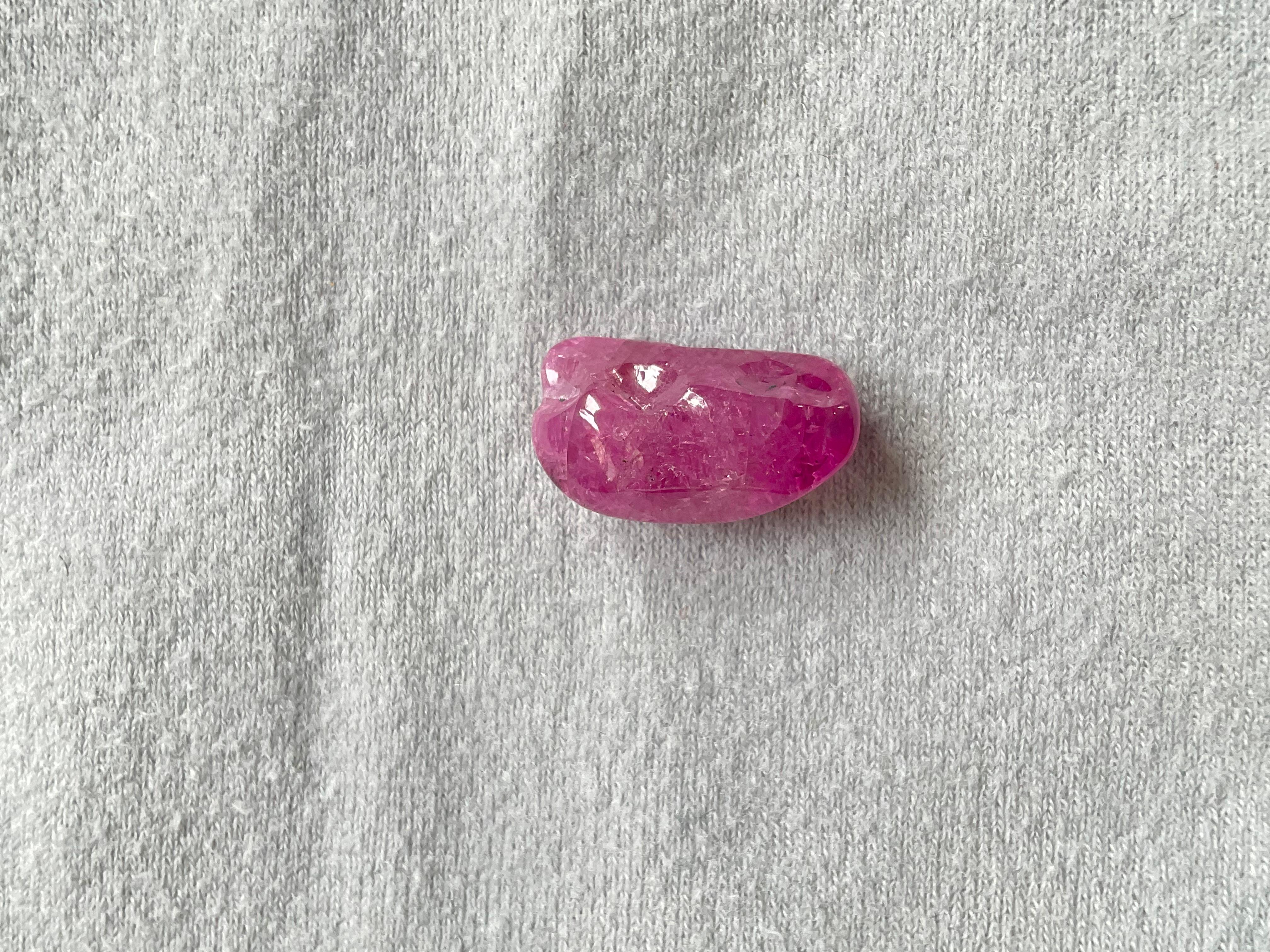 23.88 Carat Burmese Ruby Tumbled Plain No-Heat Top Fine Jewelry Natural Gemstone For Sale 3
