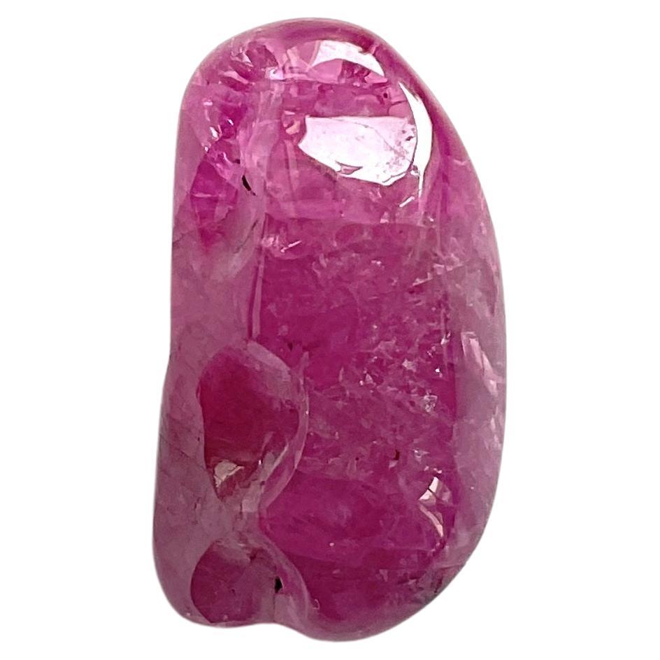 23.88 Carat Burmese Ruby Tumbled Plain No-Heat Top Fine Jewelry Natural Gemstone For Sale