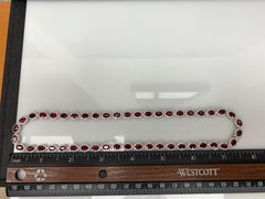 Collier en or blanc 14K composé de rubis et de diamants de 23,88 carats et de taille ovale