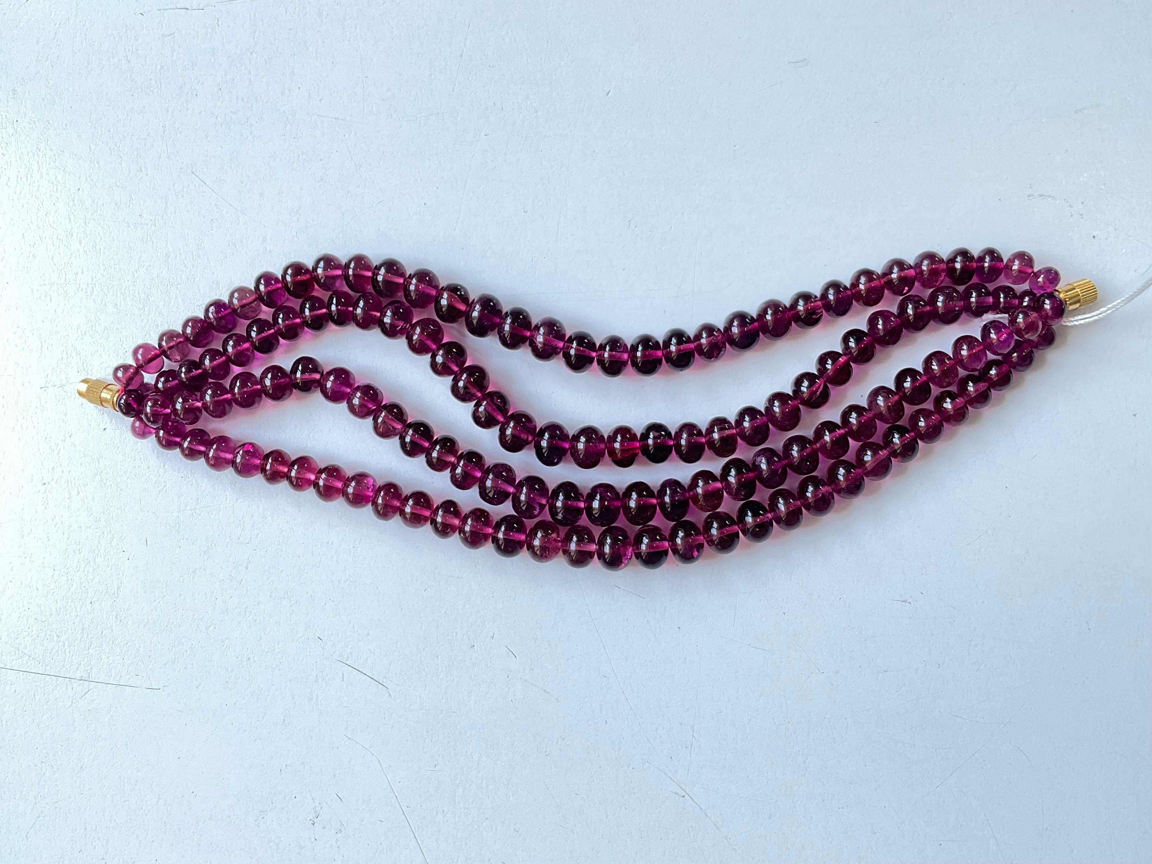 da uomo o donna 238,90 carati Tormalina Rubellite Perline rotonde lisce per gioielli Nature Gemma in vendita