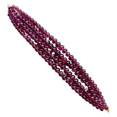 238.90 carats Rubellite Tourmaline Round Beads Plain For Jewelry Natural Gem