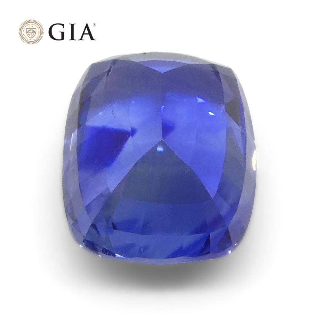 Women's or Men's 2.38ct Cushion Blue Sapphire GIA Certified Madagascar For Sale