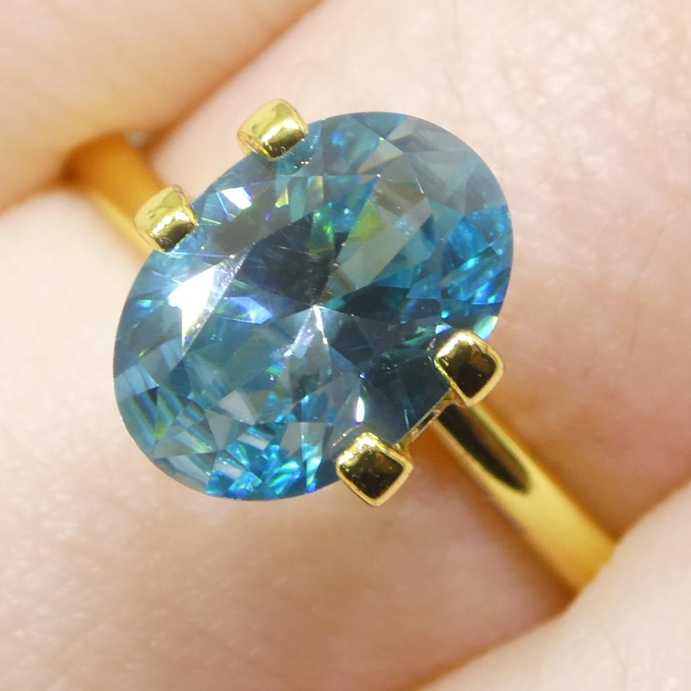 2.38ct Natural Earth Mined Oval Master Brilliant Cut Blue Zircon from Cambodia In New Condition For Sale In Toronto, Ontario