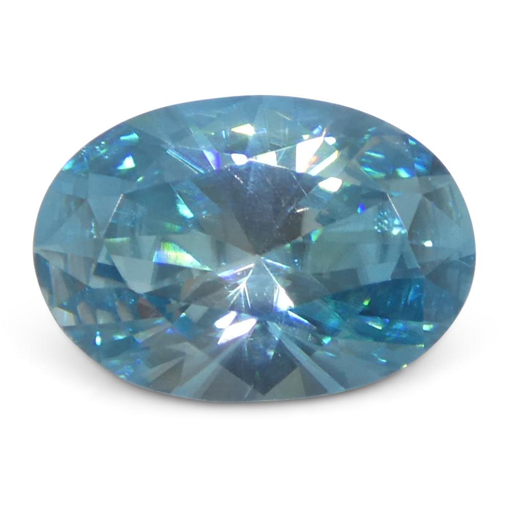 2.38ct Natural Earth Mined Oval Master Brilliant Cut Blue Zircon from Cambodia For Sale 2