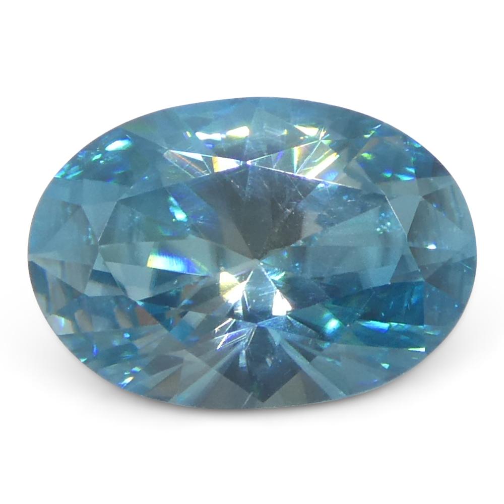 2.38ct Natural Earth Mined Oval Master Brilliant Cut Blue Zircon from Cambodia For Sale 3