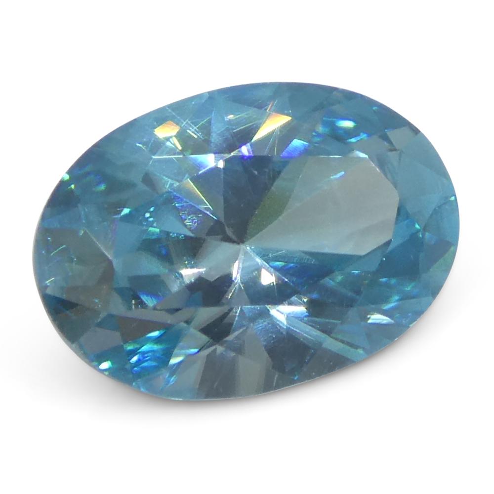 2.38ct Natural Earth Mined Oval Master Brilliant Cut Blue Zircon from Cambodia For Sale 4