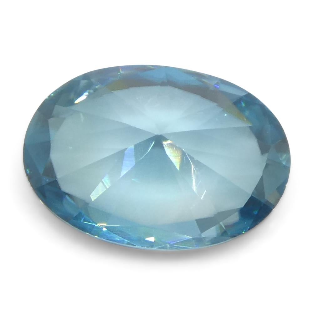 2.38ct Natural Earth Mined Oval Master Brilliant Cut Blue Zircon from Cambodia For Sale 6