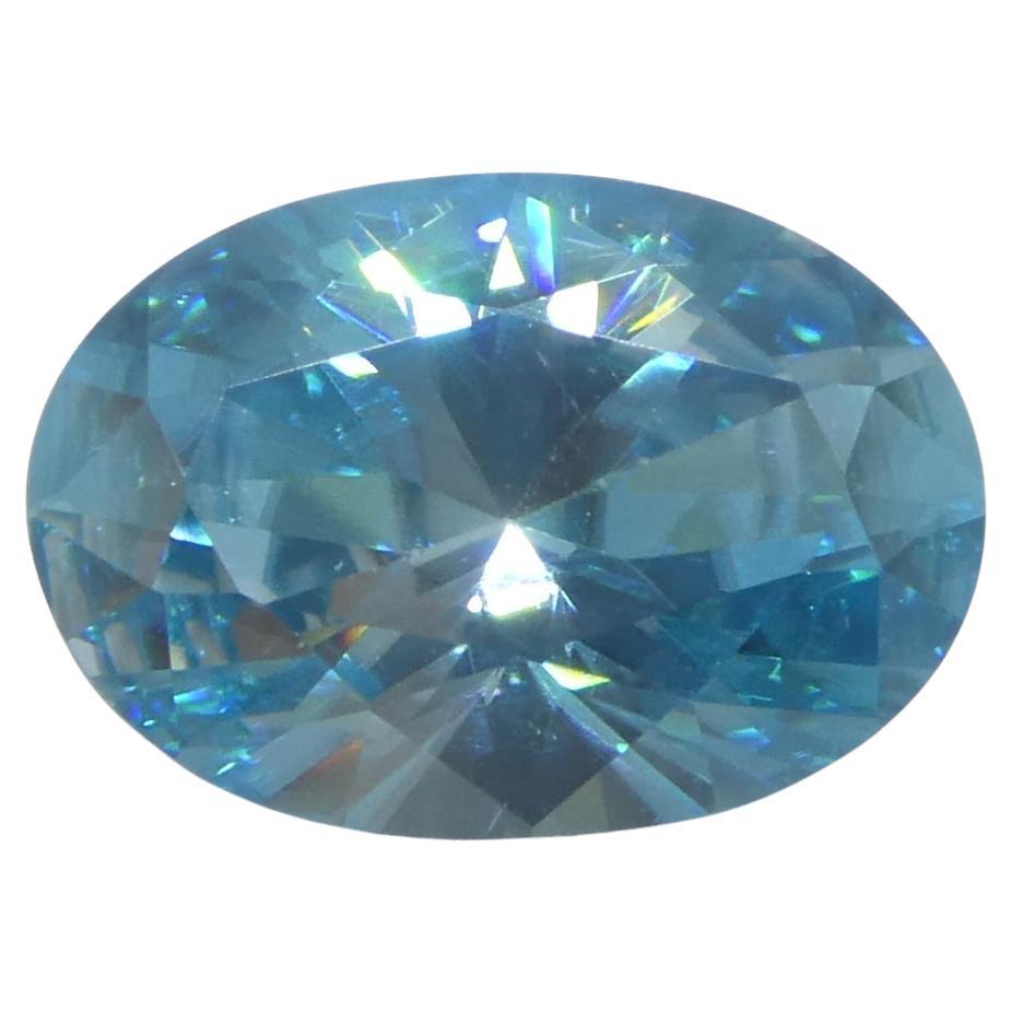 2.38 ct Circón azul talla brillante maestro ovalado natural extraído de la tierra procedente de Camboya