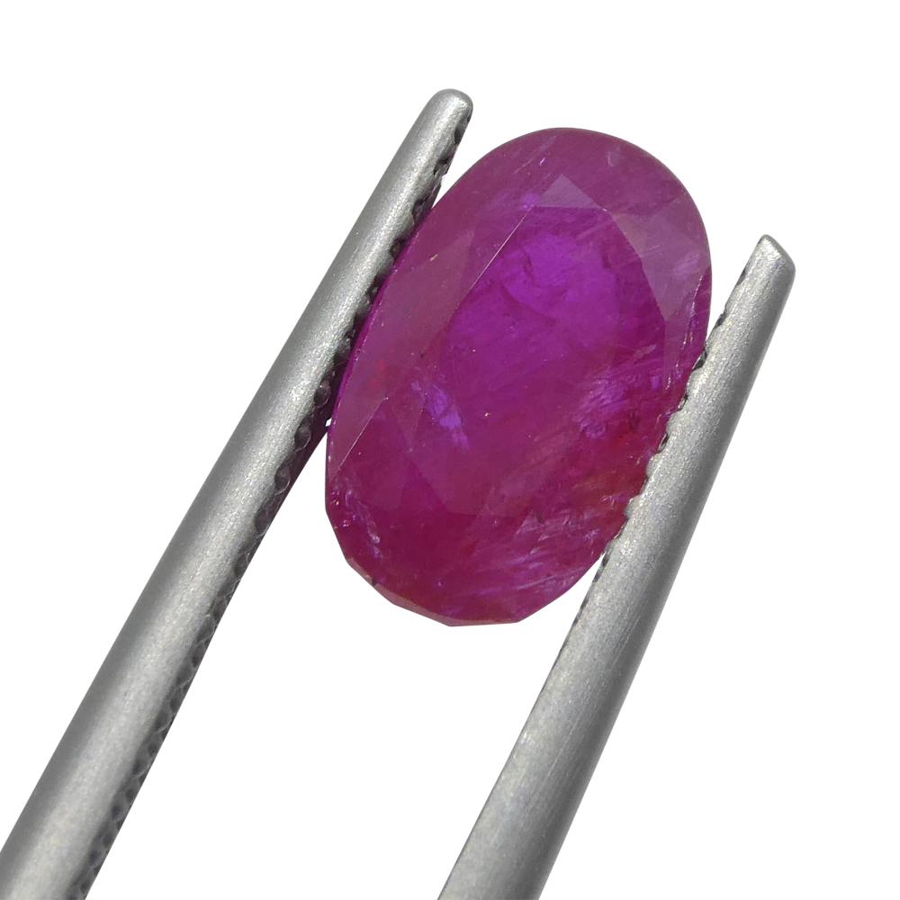 da uomo o donna Rubino ovale rosso violaceo 2.38ct GIA certificato Tajikistan non riscaldato in vendita