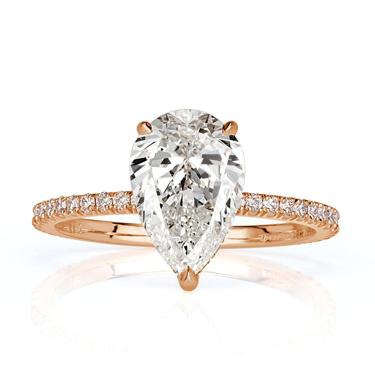 2.38ct Pear Shaped Diamond Engagement Ring For Sale