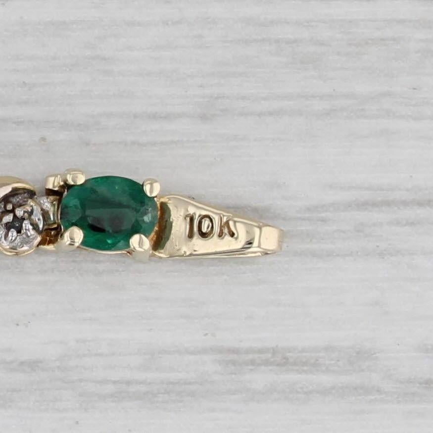 Taille ovale 2.38ctw Emerald Diamond Tennis Bracelet 10k Yellow Gold 7