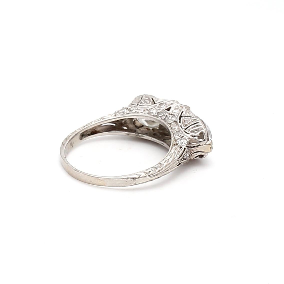 Women's 2.39 Carat Circular Brilliant Cut and Round Diamond Platinum Three-Stone Ring For Sale