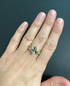 2.39 Carat Natural Color Changing Diaspore and Diamond Ring