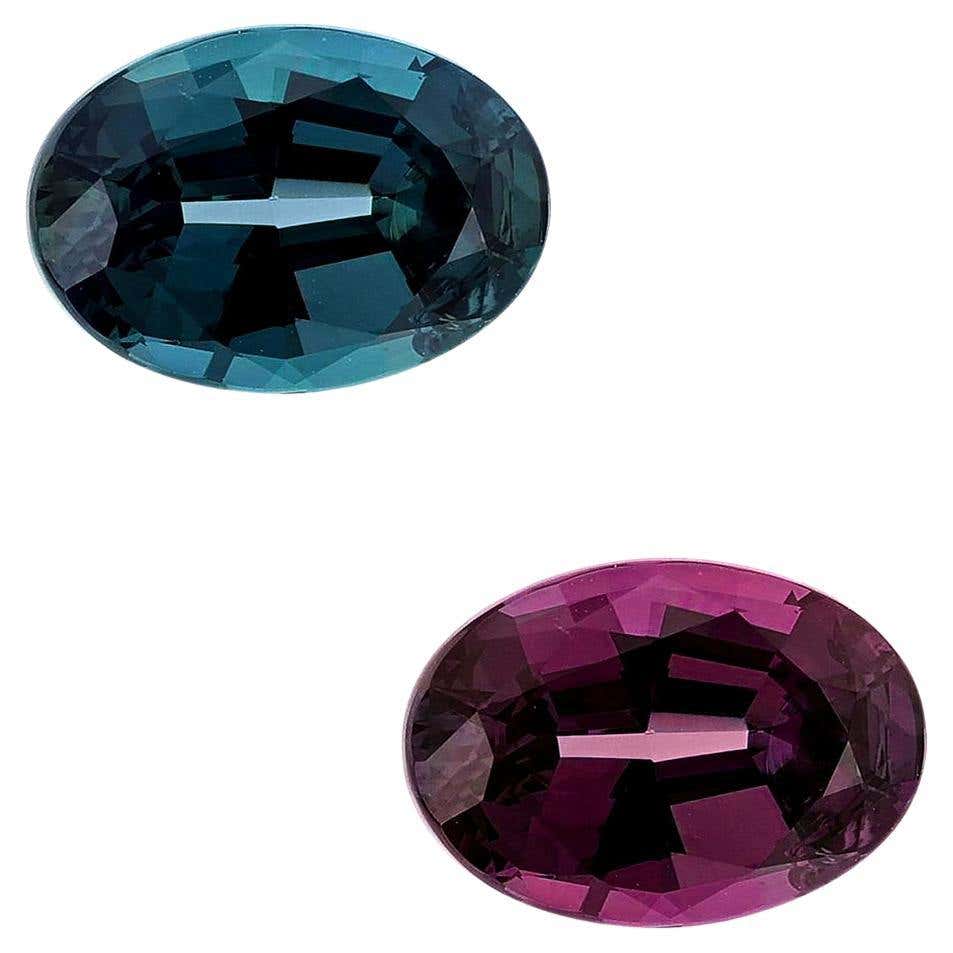 3 Carat Natural Brazilian Alexandrite and Diamond Three-Stone Platinum ...
