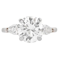 2,39 Karat Runder Brillant Statement Brillant Weiß 18K Weißgold Diamantring