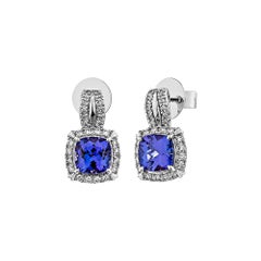 Sunita Nahata Tanzanite 2.39ct. Drop Earrings in 18KWG with Diamond.