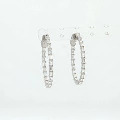 2,39 Karat spitz zulaufende Diamant-Creolen aus 18 Karat Weißgold