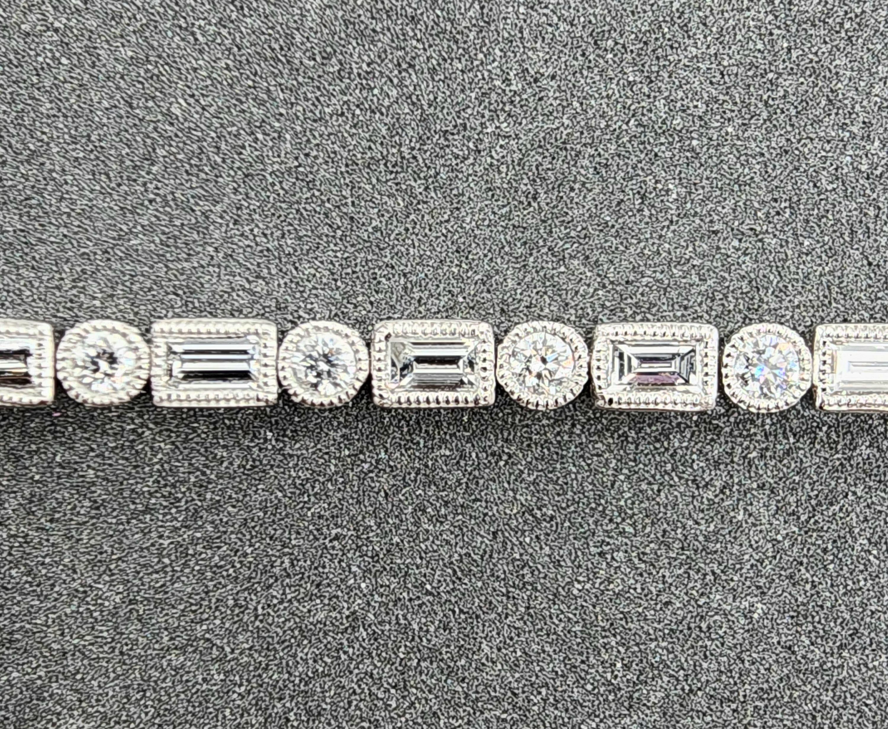 Pulsera de diamantes de 2.39 ct Corte mixto en venta