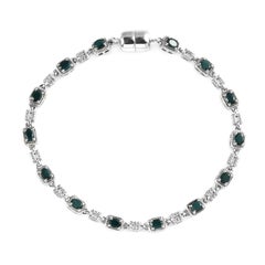 2.39 Ct Grandidierite Tennis Bracelet 925 Sterling Silver Bridal Brcaelet