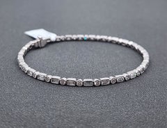 2.39 ct Mixed-Cut Diamond Tennis Bracelet in 18k White Gold