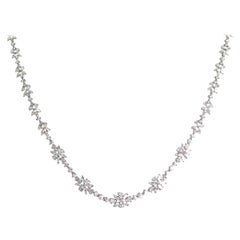 23.93 Carat Diamond Flower Necklace and Bracelet Set