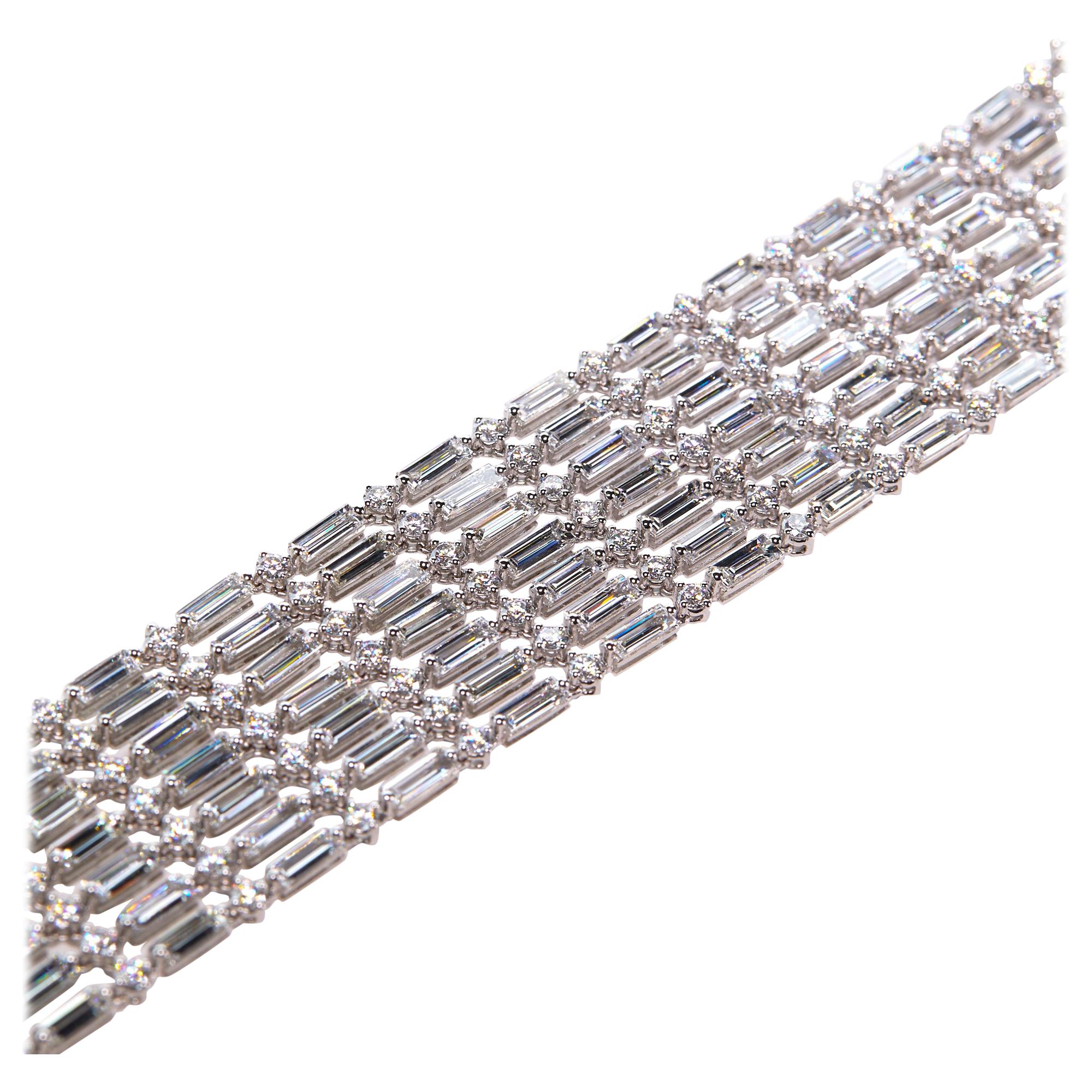 23.94 Carat Diamond Modern Bracelet in White Gold For Sale