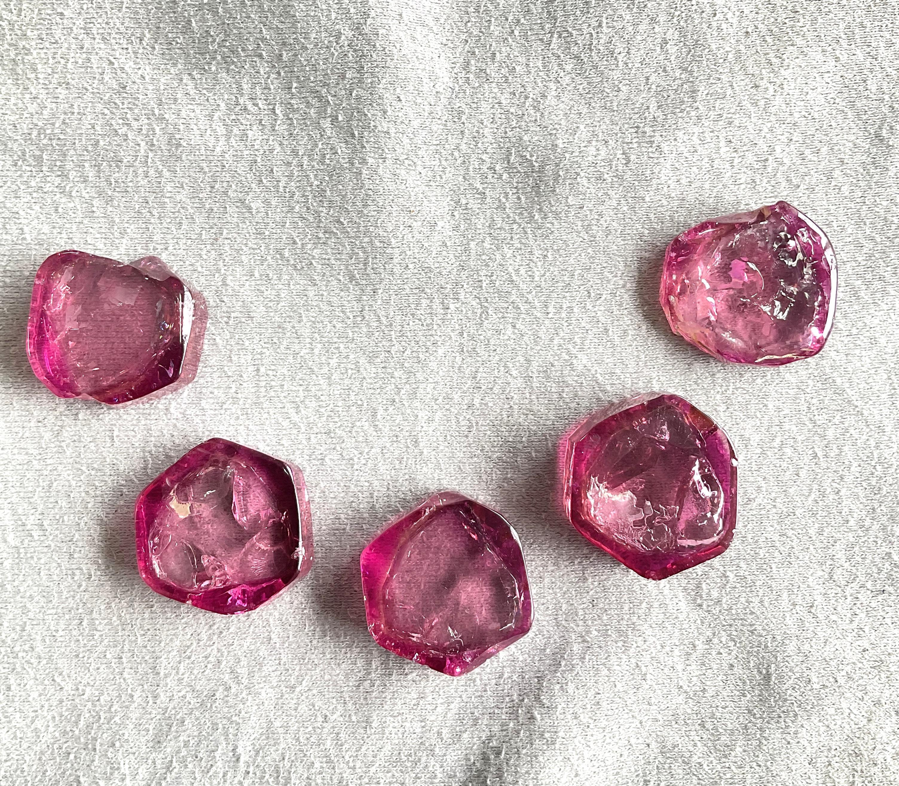 Art Deco 239.56 Carats Pink Color Tourmaline Natural Slices For Top Fine Jewelry Gemstone For Sale