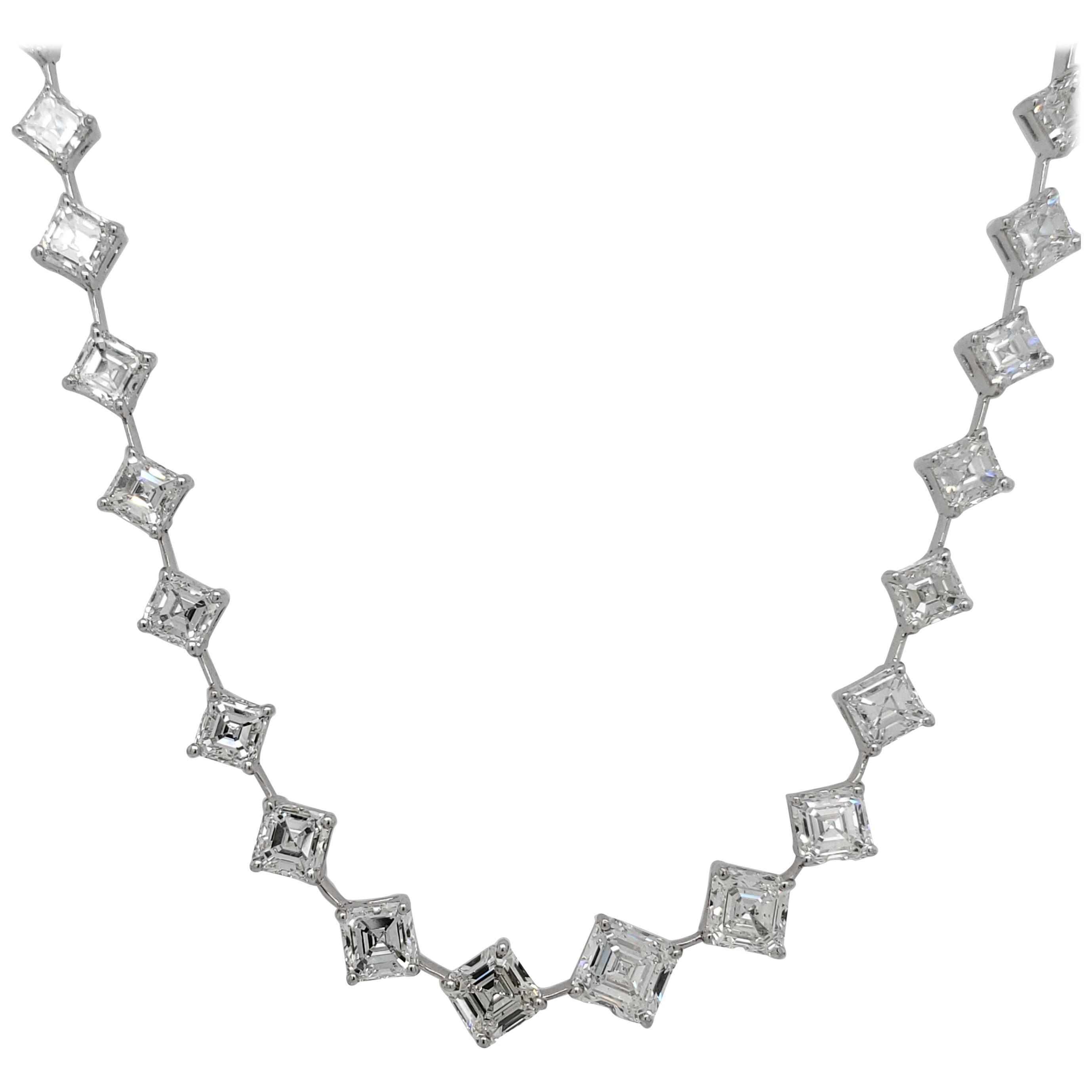 23.97 Carat Asscher Cut Diamond Necklace