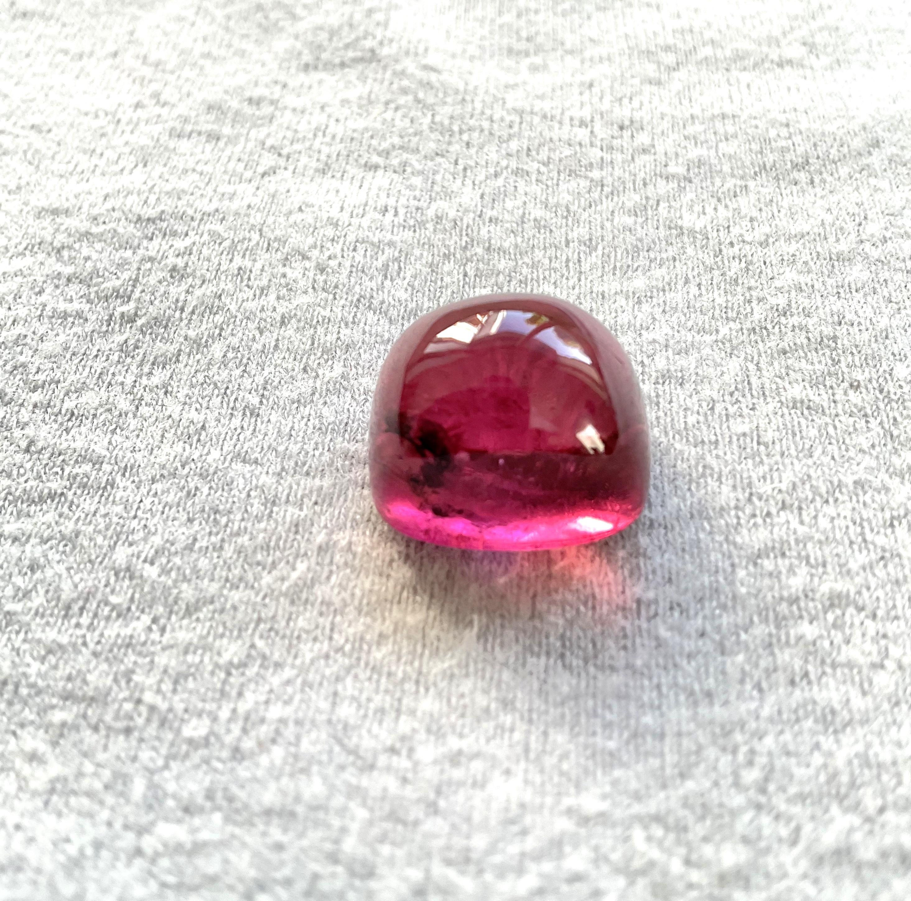 23.97 Carats Top Quality Rubellite Tourmaline Cabochon Sugarloaf Natural Gem In New Condition For Sale In Jaipur, RJ