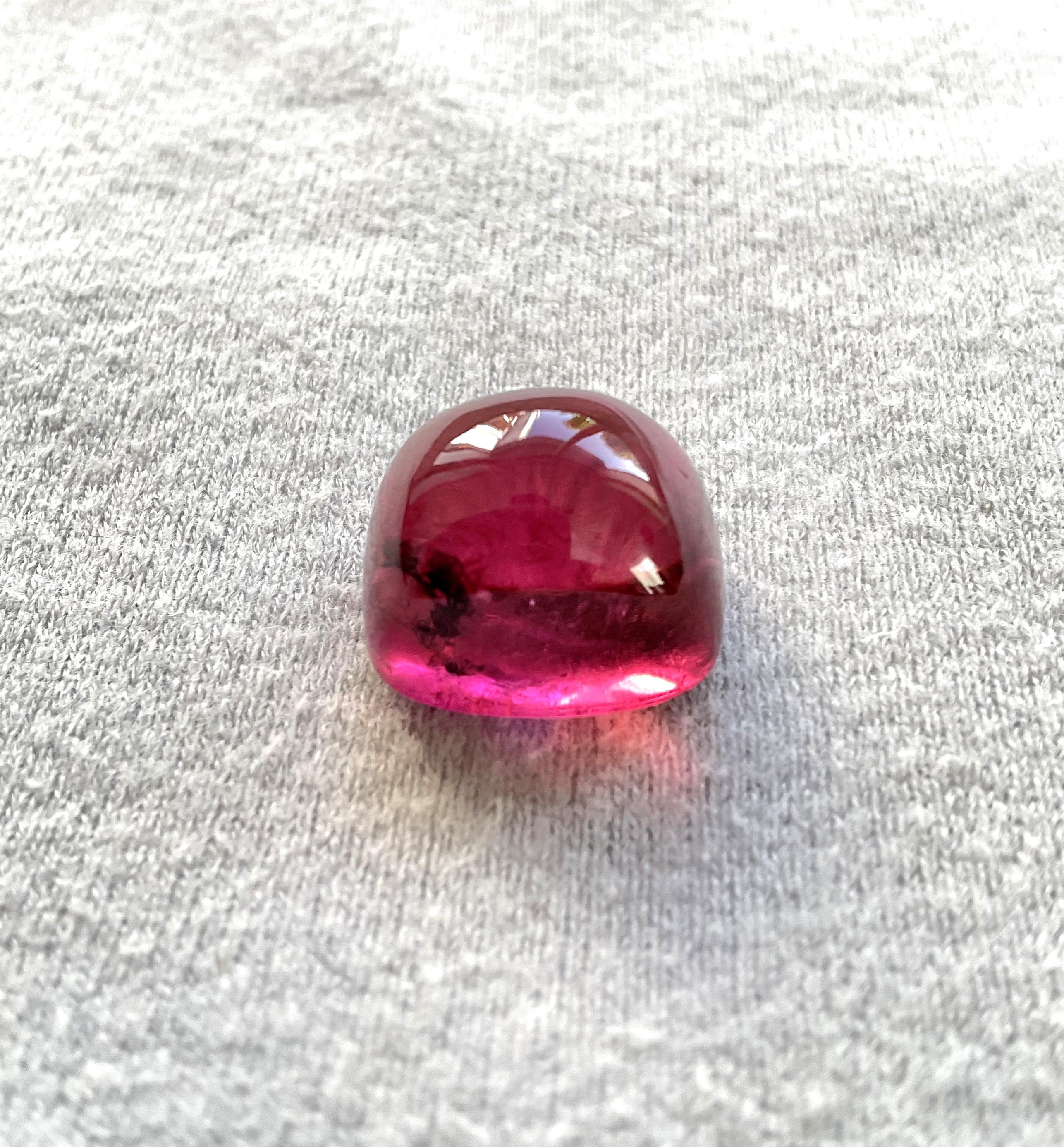 Women's or Men's 23.97 Carats Top Quality Rubellite Tourmaline Cabochon Sugarloaf Natural Gem For Sale