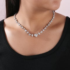 Collar de boda con diamantes de diferentes formas, 23,98 ct, para tu mujer, en oro blanco de 18K