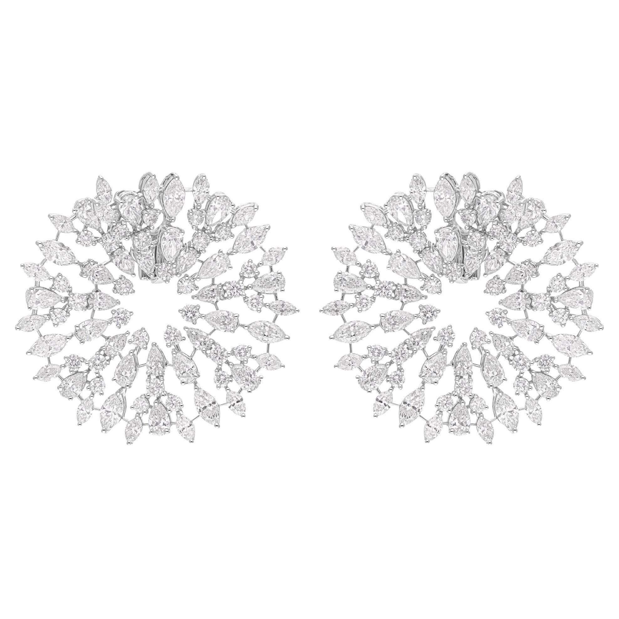 23.99 Carat SI/H Round Brilliant Cut Diamond Earrings 14 Karat White Gold
