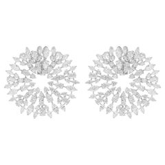 23,99 quilates SI/H talla brillante redonda Pendientes de diamantes Oro blanco de 14 quilates