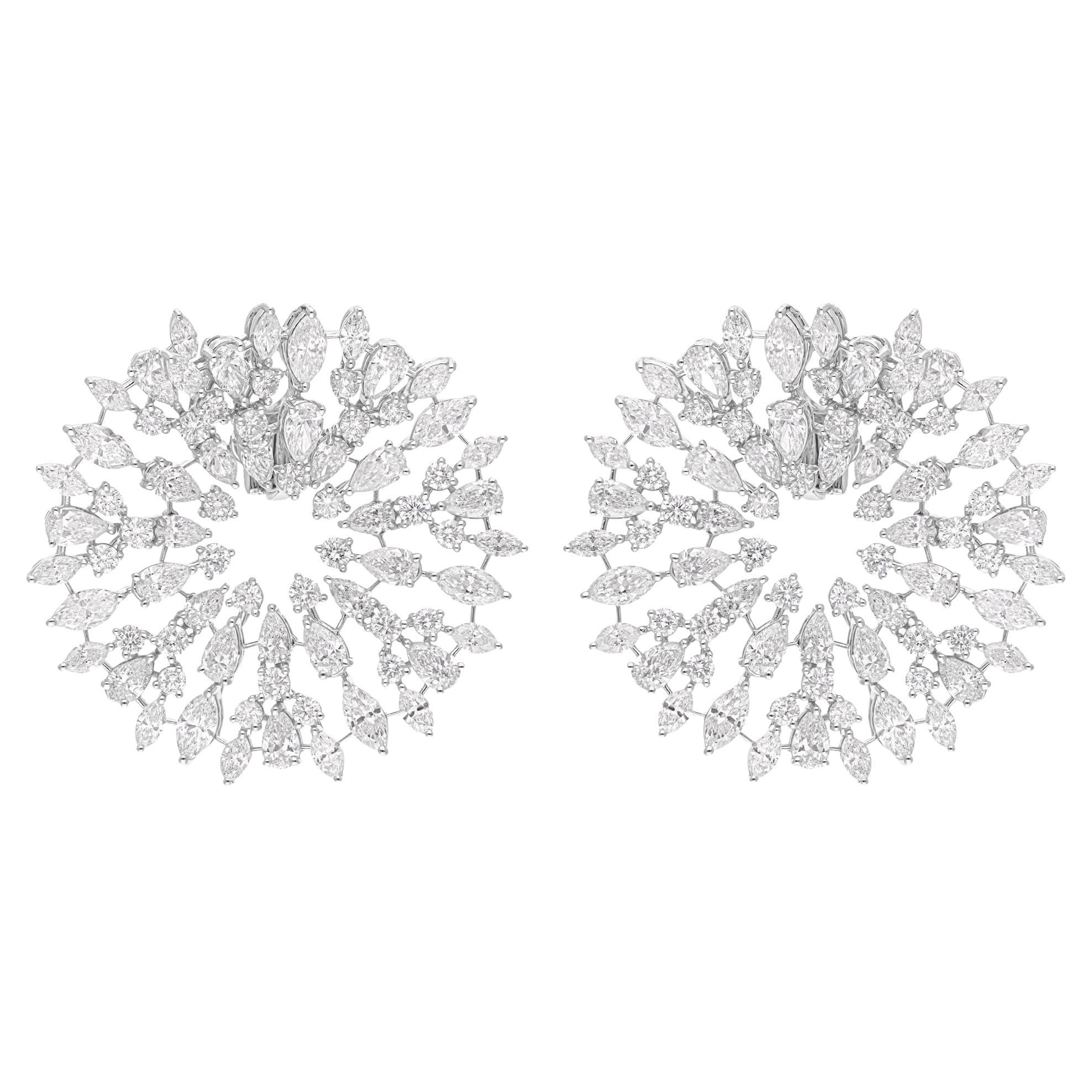 23.99 Carat SI/H Round Brilliant Cut Diamond Earrings 14 Karat White Gold