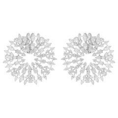23.99 Carat SI/H Round Brilliant Cut Diamond Earrings 14 Karat White Gold