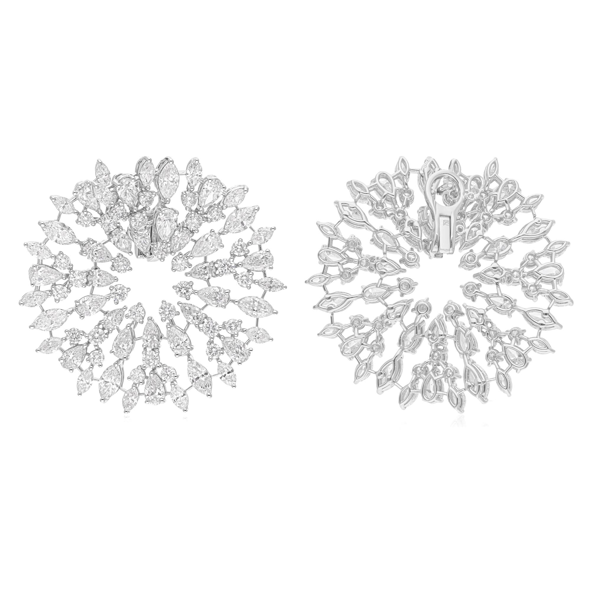 23,99 quilates SI/H talla brillante redonda Pendientes de diamantes Oro blanco de 18 quilates Moderno en venta