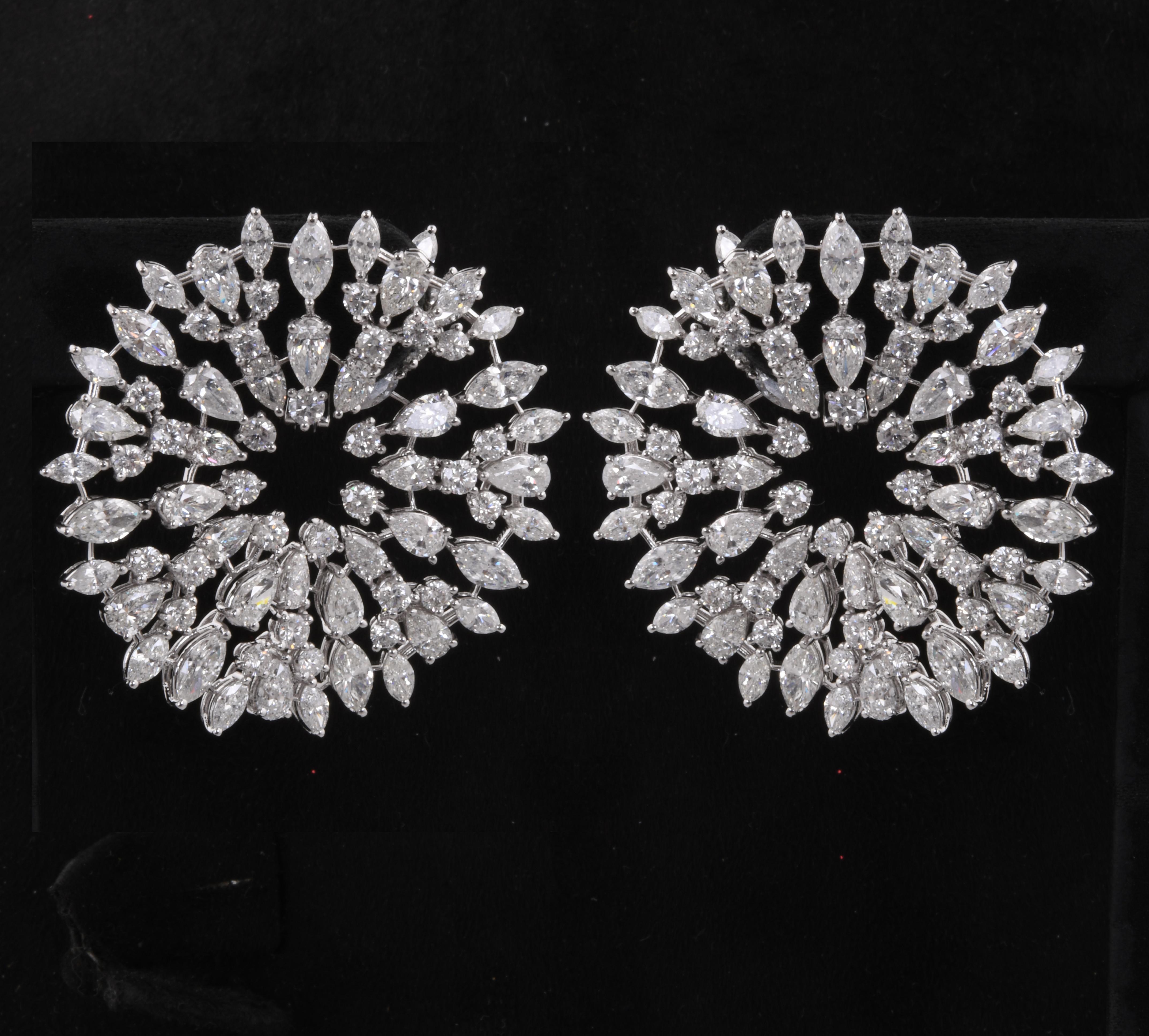 23,99 quilates SI/H talla brillante redonda Pendientes de diamantes Oro blanco de 18 quilates Corte redondo en venta