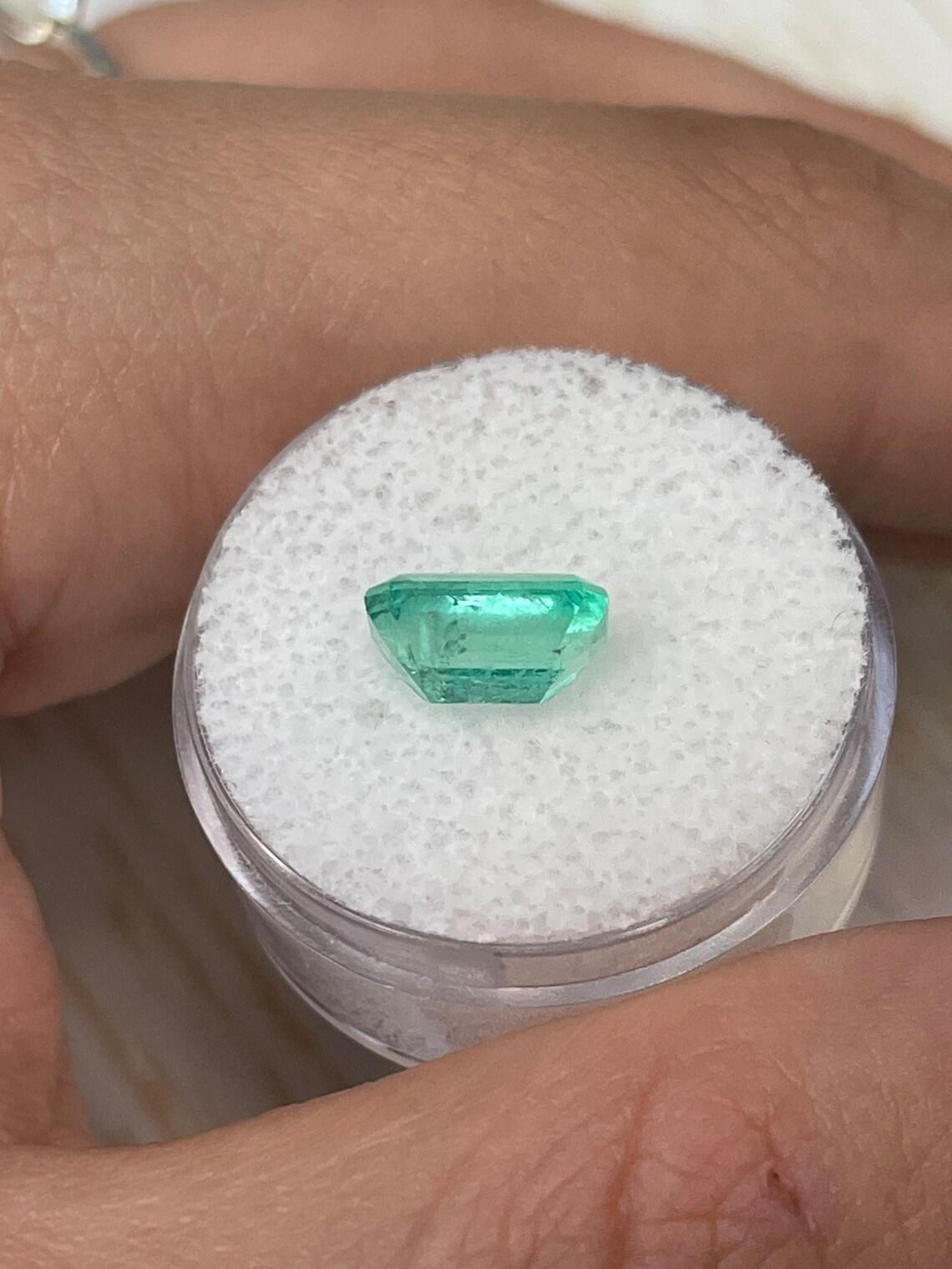 2.39ct Bright Spring Green Chivor Emerald Emerald Cut Genuine May Birthstone For Sale 1