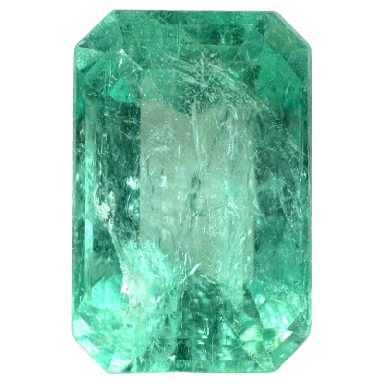 2.39ct Bright Spring Green Chivor Emerald Emerald Cut Genuine May Birthstone For Sale