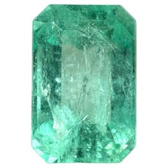 2,39 ct Esmeralda Chivor Verde Primavera Brillante Talla Esmeralda Genuina Birthstone de mayo