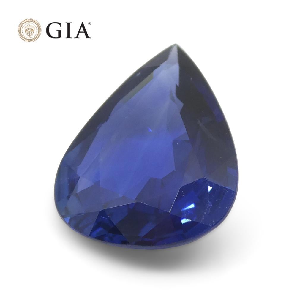 2.39ct Pear Blue Sapphire GIA Certified Thailand   For Sale 6