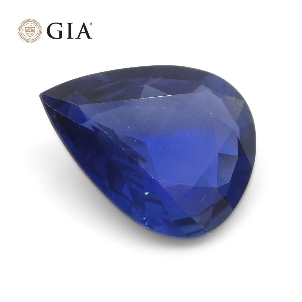 2.39ct Pear Blue Sapphire GIA Certified Thailand   For Sale 8