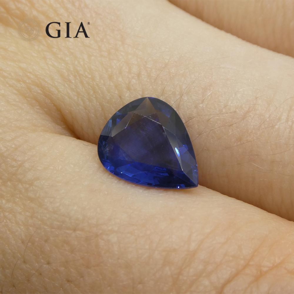 2.39ct Pear Blue Sapphire GIA Certified Thailand   For Sale 9