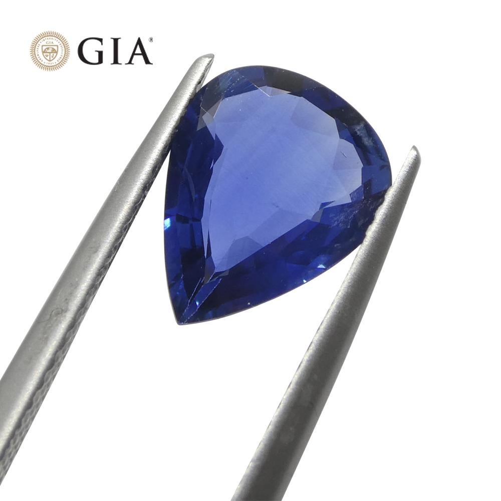 2.39ct Pear Blue Sapphire GIA Certified Thailand   In New Condition For Sale In Toronto, Ontario