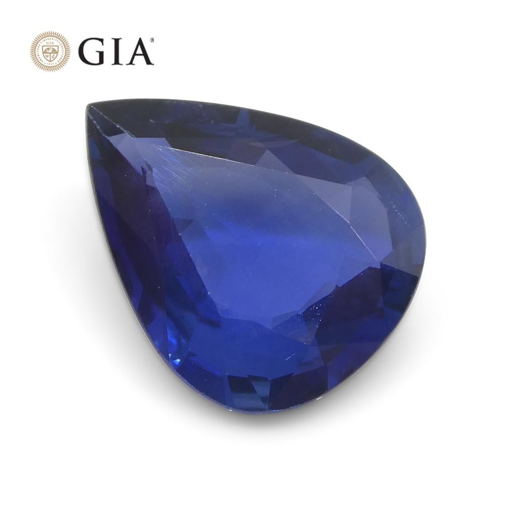2.39ct Pear Blue Sapphire GIA Certified Thailand   For Sale 1