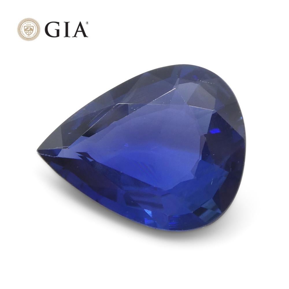 2.39ct Pear Blue Sapphire GIA Certified Thailand   For Sale 2
