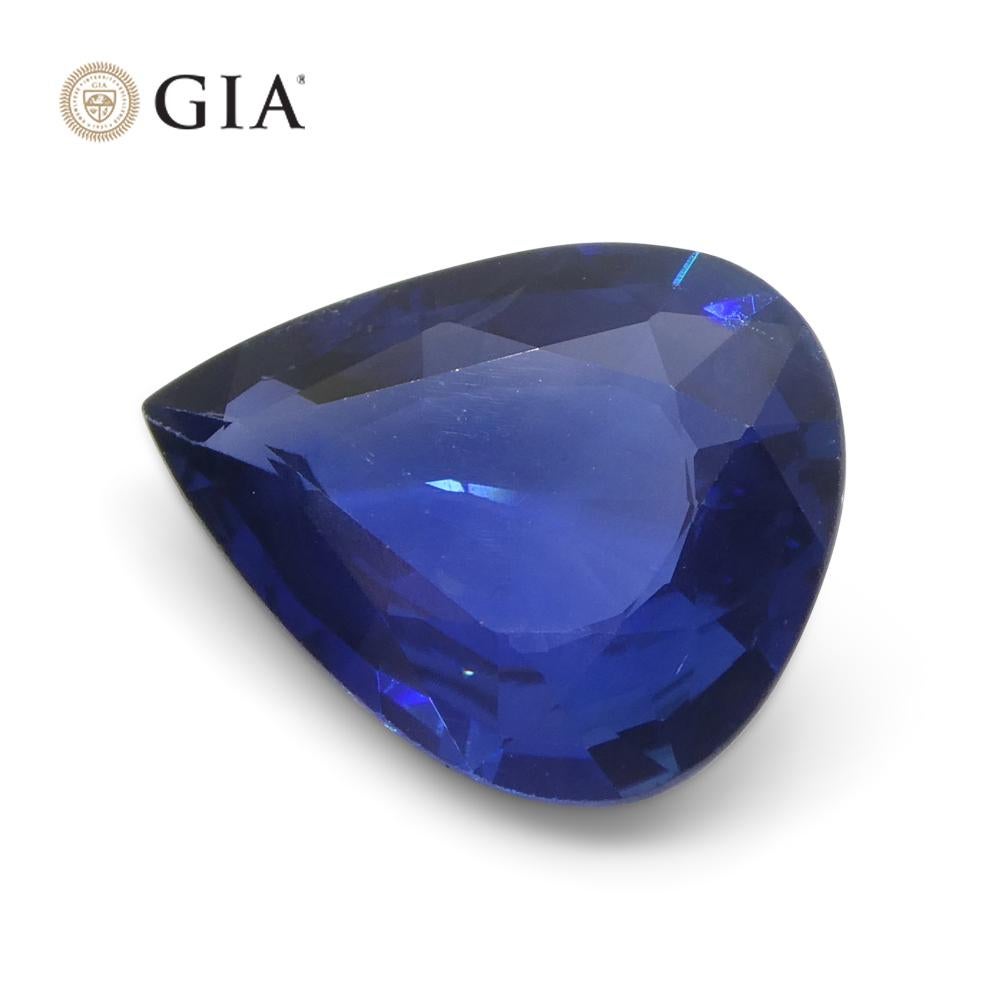 2.39ct Pear Blue Sapphire GIA Certified Thailand   For Sale 4