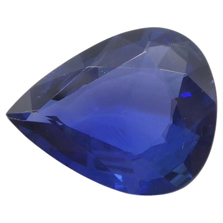 Saphir bleu poire de 2,39 carats certifié GIA, Thaïlande  