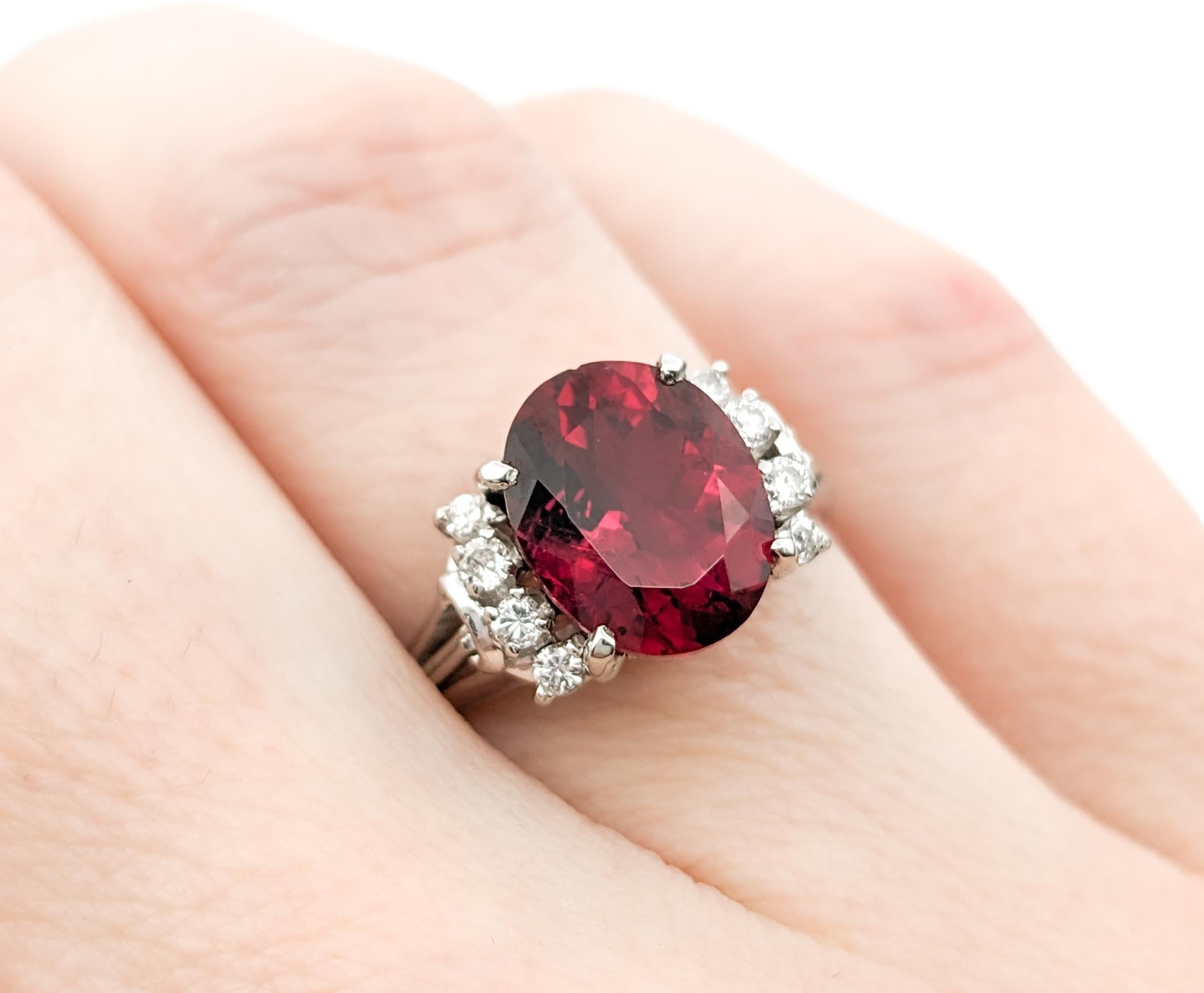 2.39ct Rubellite Tourmaline & Diamond Ring In Platinum In Excellent Condition For Sale In Bloomington, MN