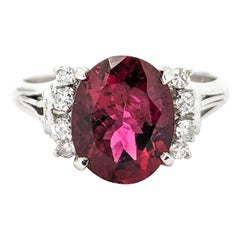 2,39 Karat Rubellit Turmalin & Diamantring aus Platin